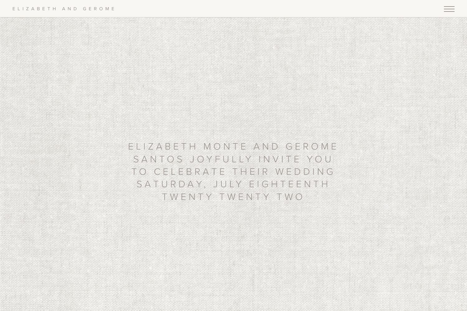 Elizabeth Wedding Website