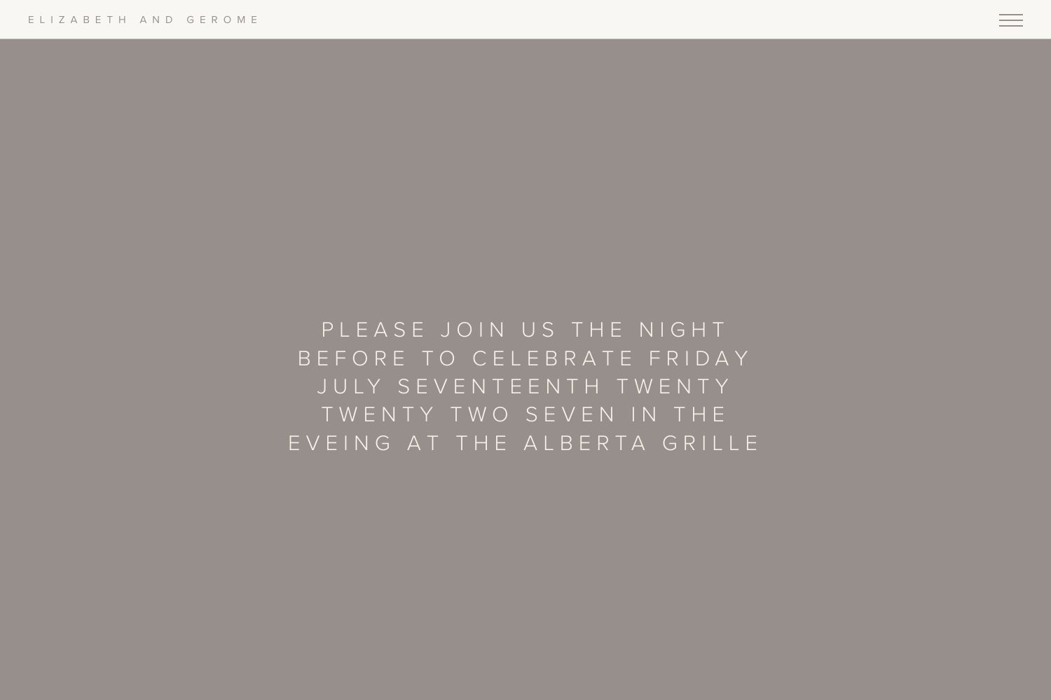 Elizabeth Wedding Website