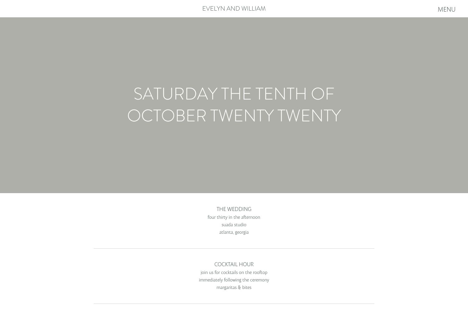 Evelyn Wedding Website