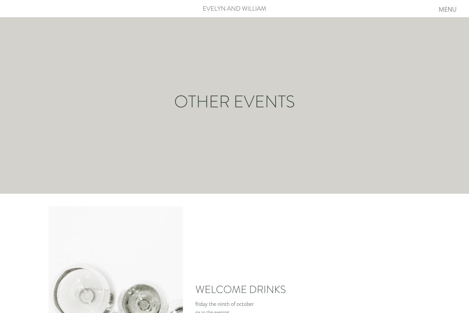 Evelyn Wedding Website