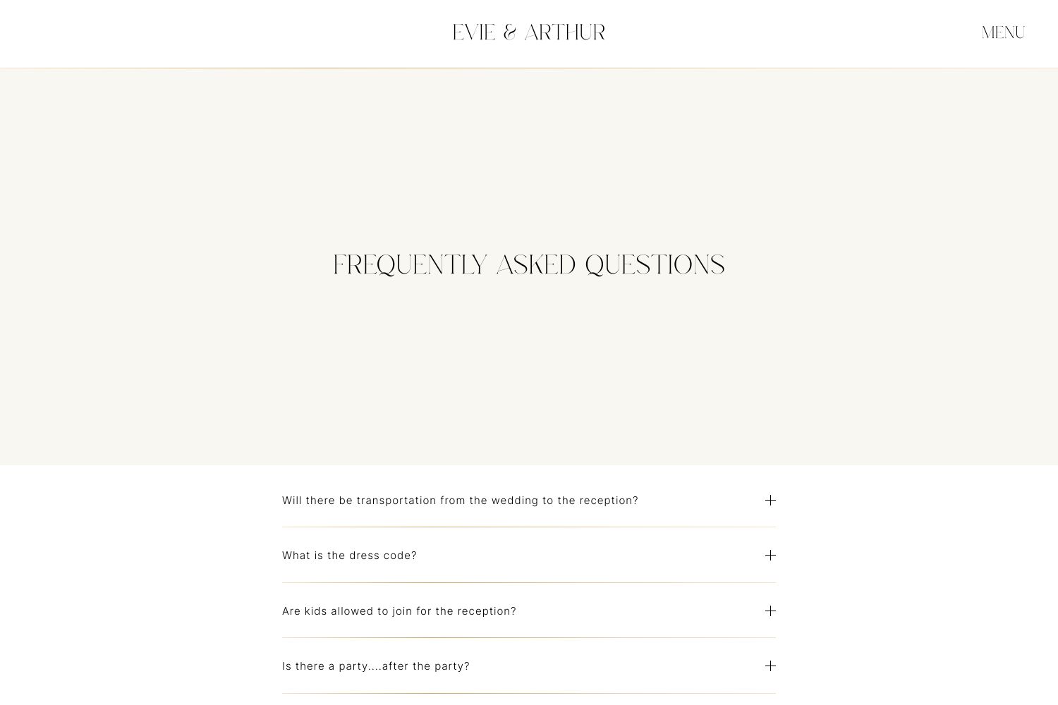 Evie Wedding Website