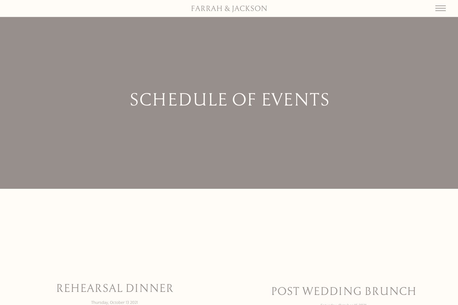 Farrah Wedding Website