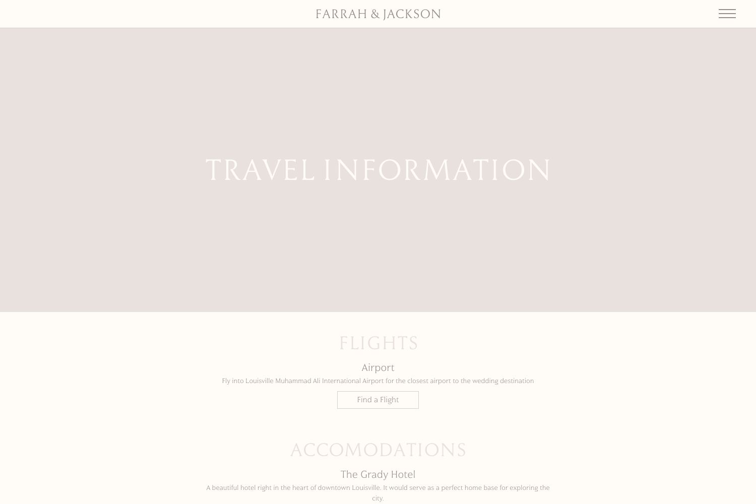 Farrah Wedding Website