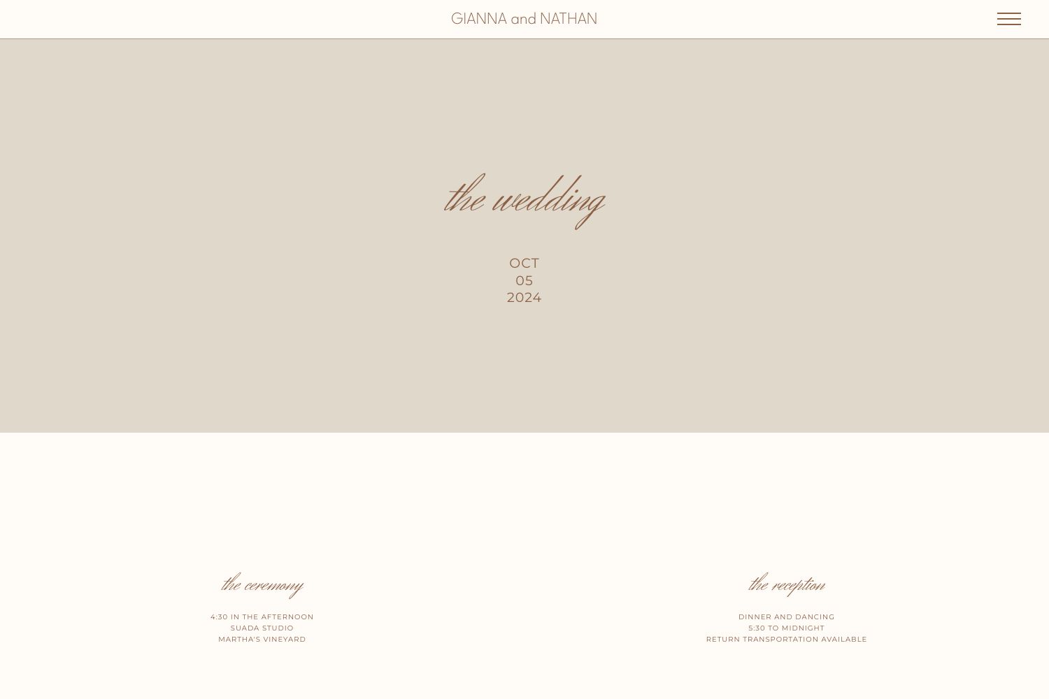 Gianna Wedding Website