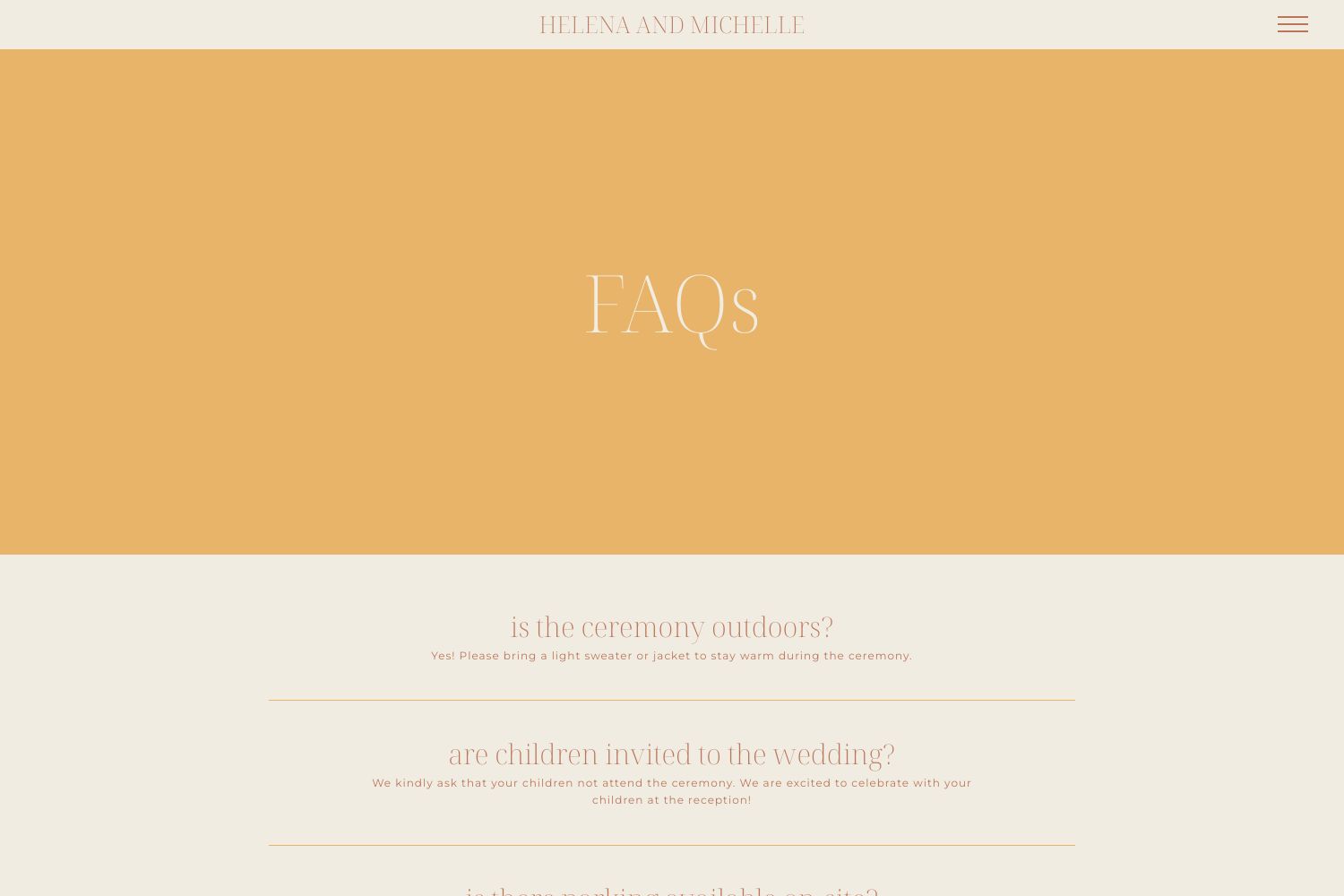 Helena Wedding Website