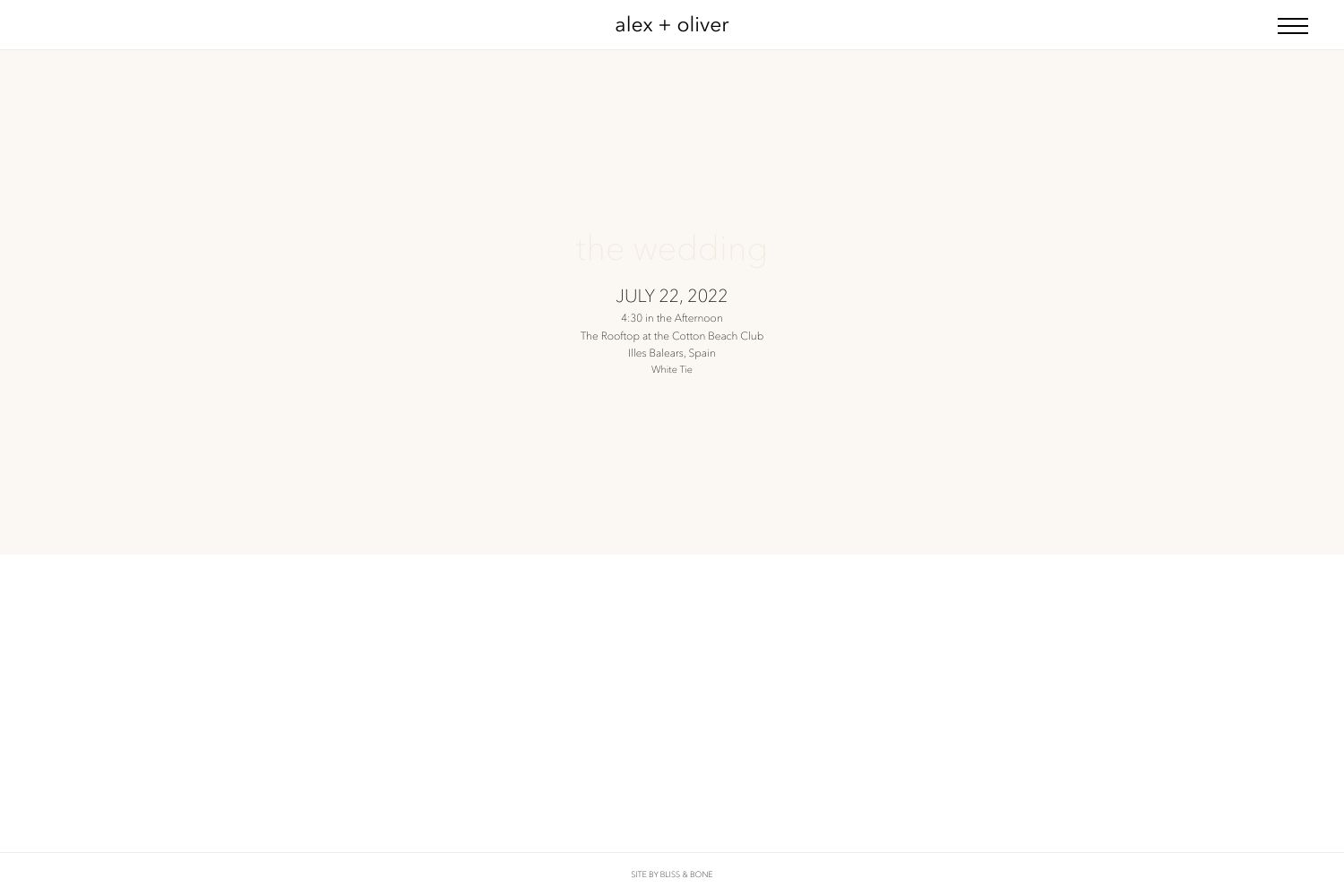 Ibiza Wedding Website