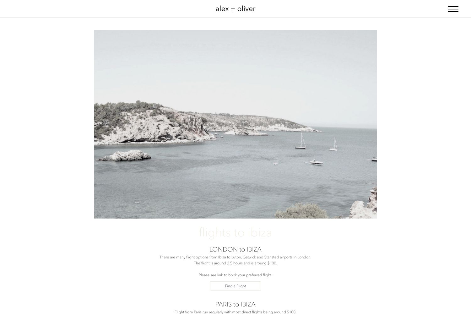 Ibiza Wedding Website