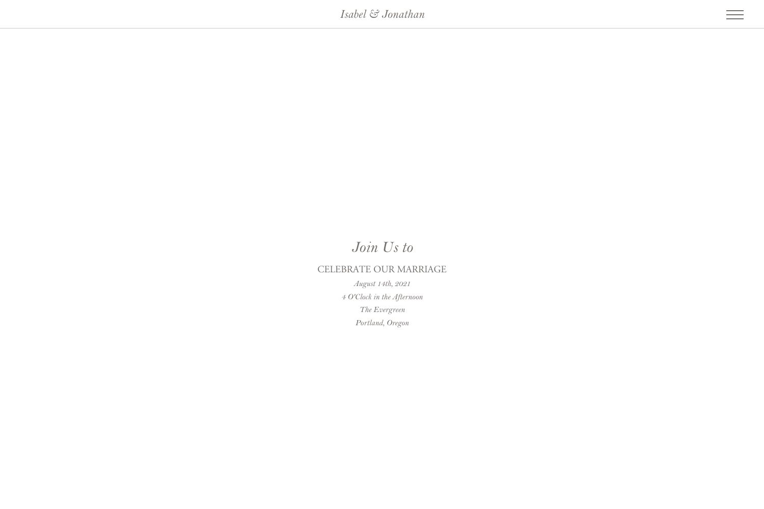 Isabel Wedding Website