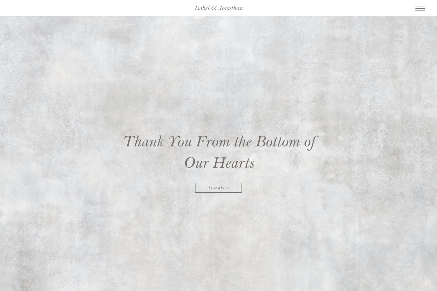 Isabel Wedding Website