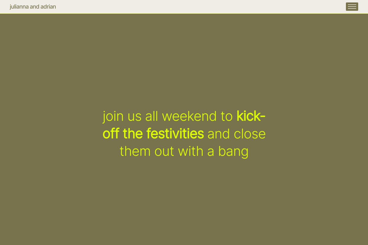 Julianna Wedding Website