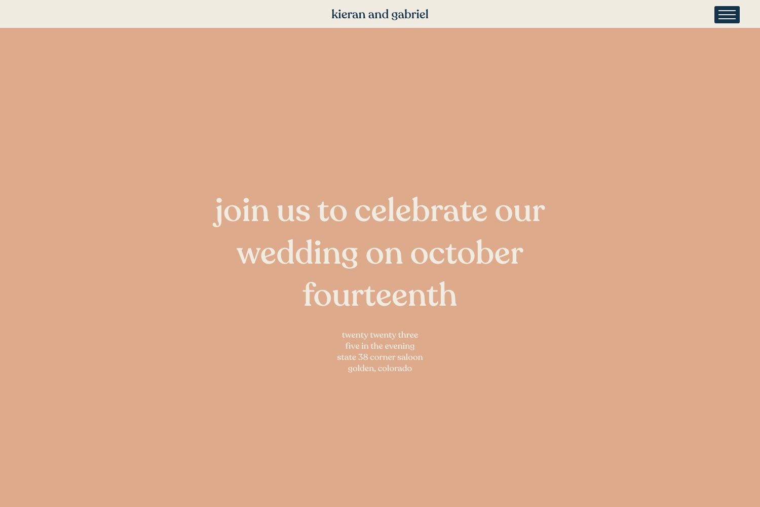 Kieran Wedding Website