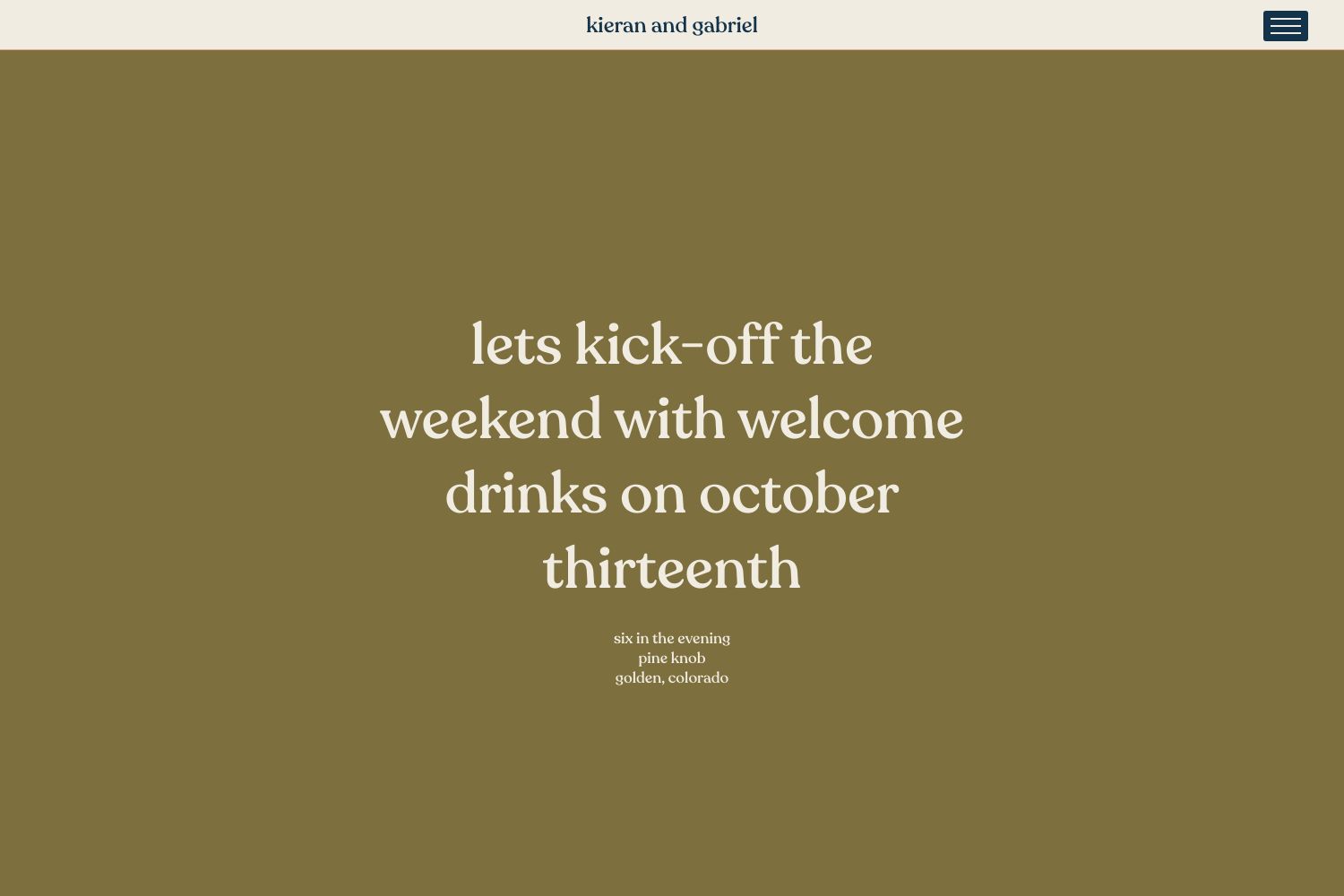 Kieran Wedding Website