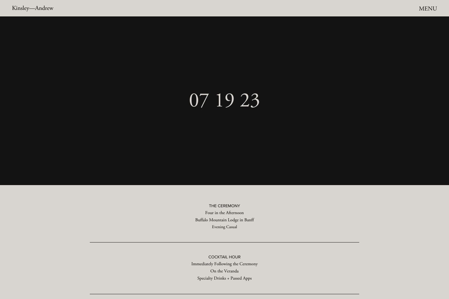 Kinsley Wedding Website