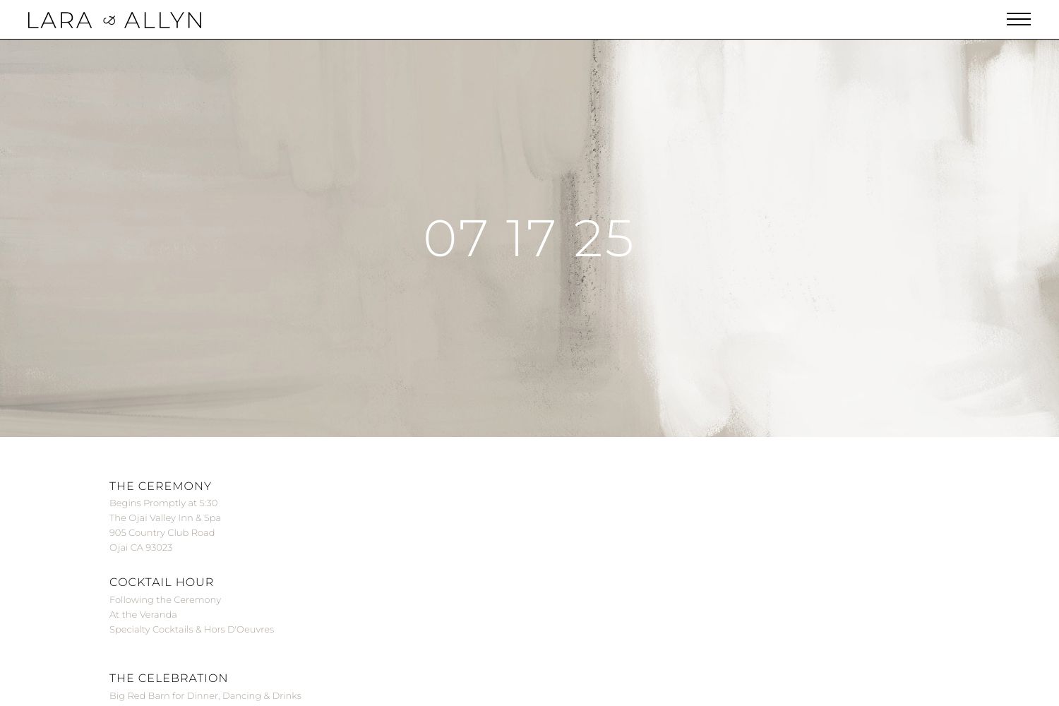 Lara Wedding Website