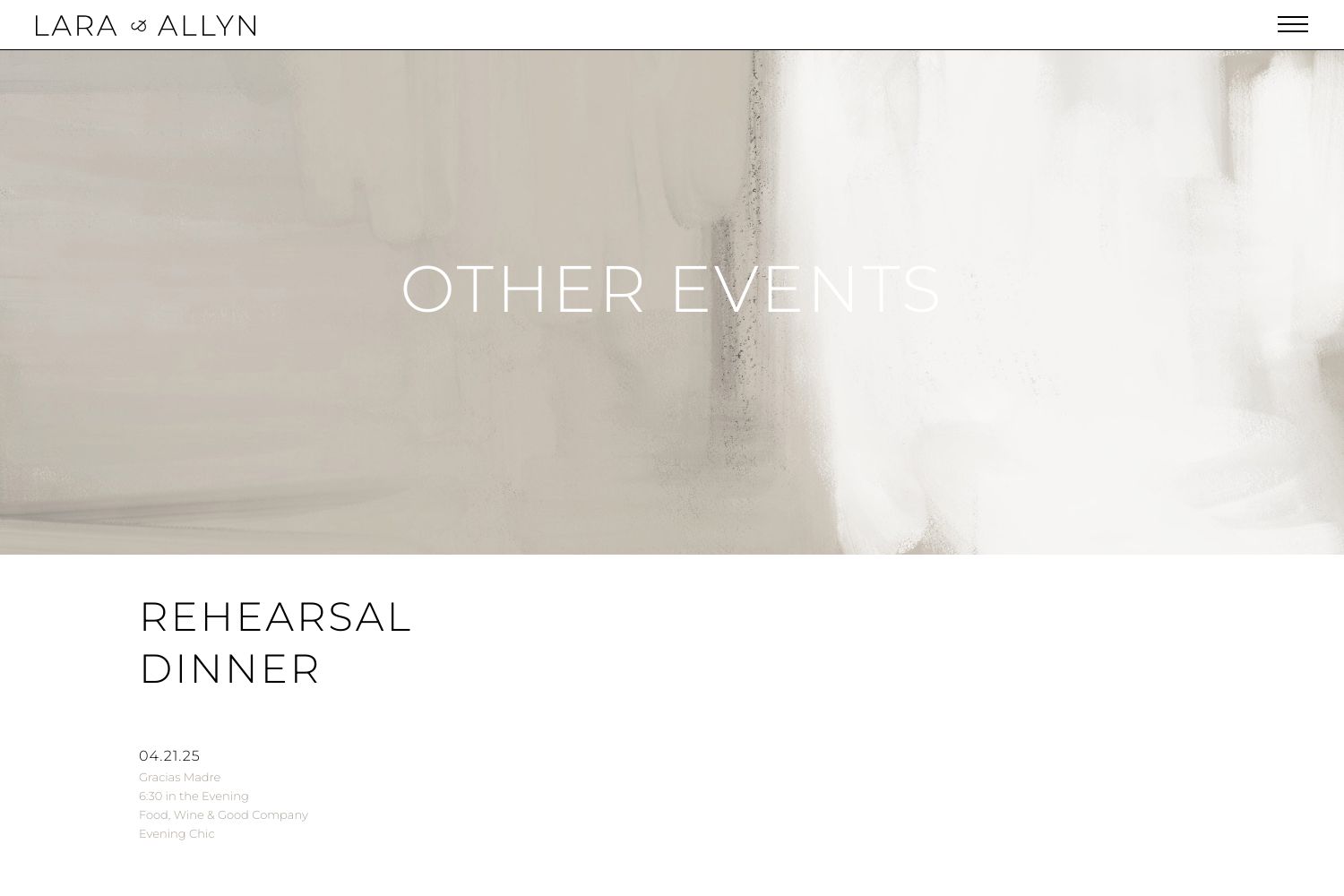 Lara Wedding Website