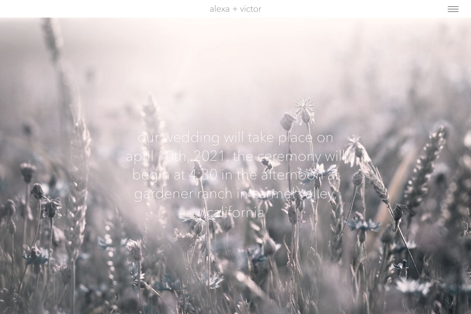 Meadow Wedding Website