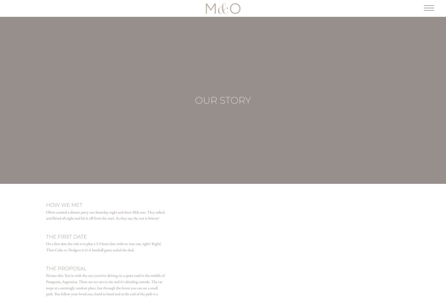 Mila Wedding Website
