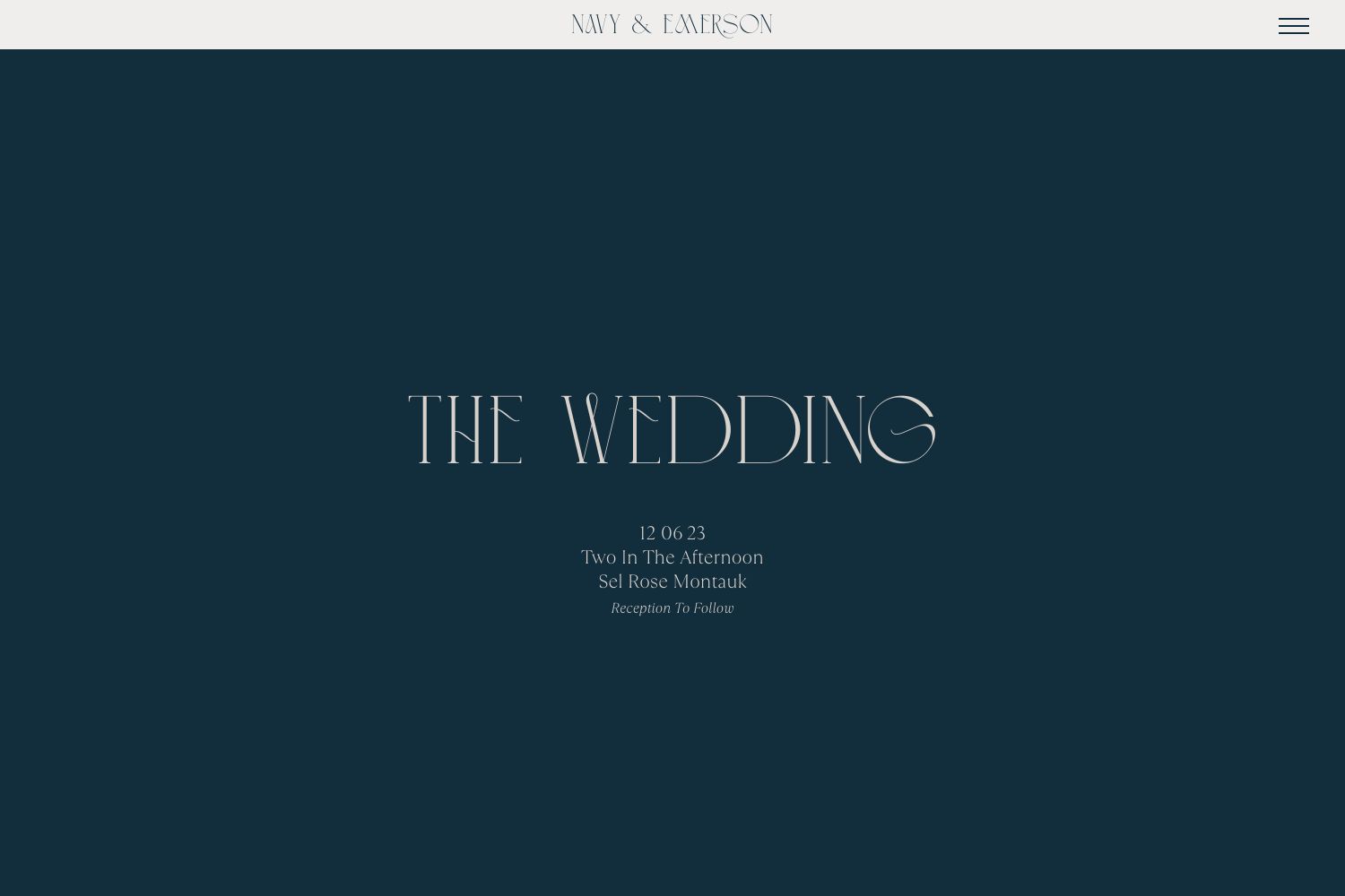 Navy Wedding Website
