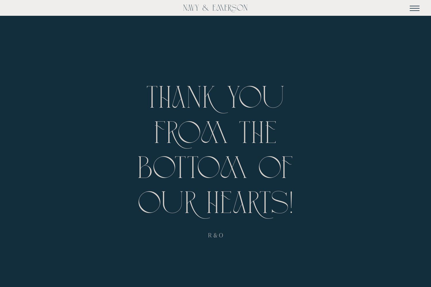 Navy Wedding Website