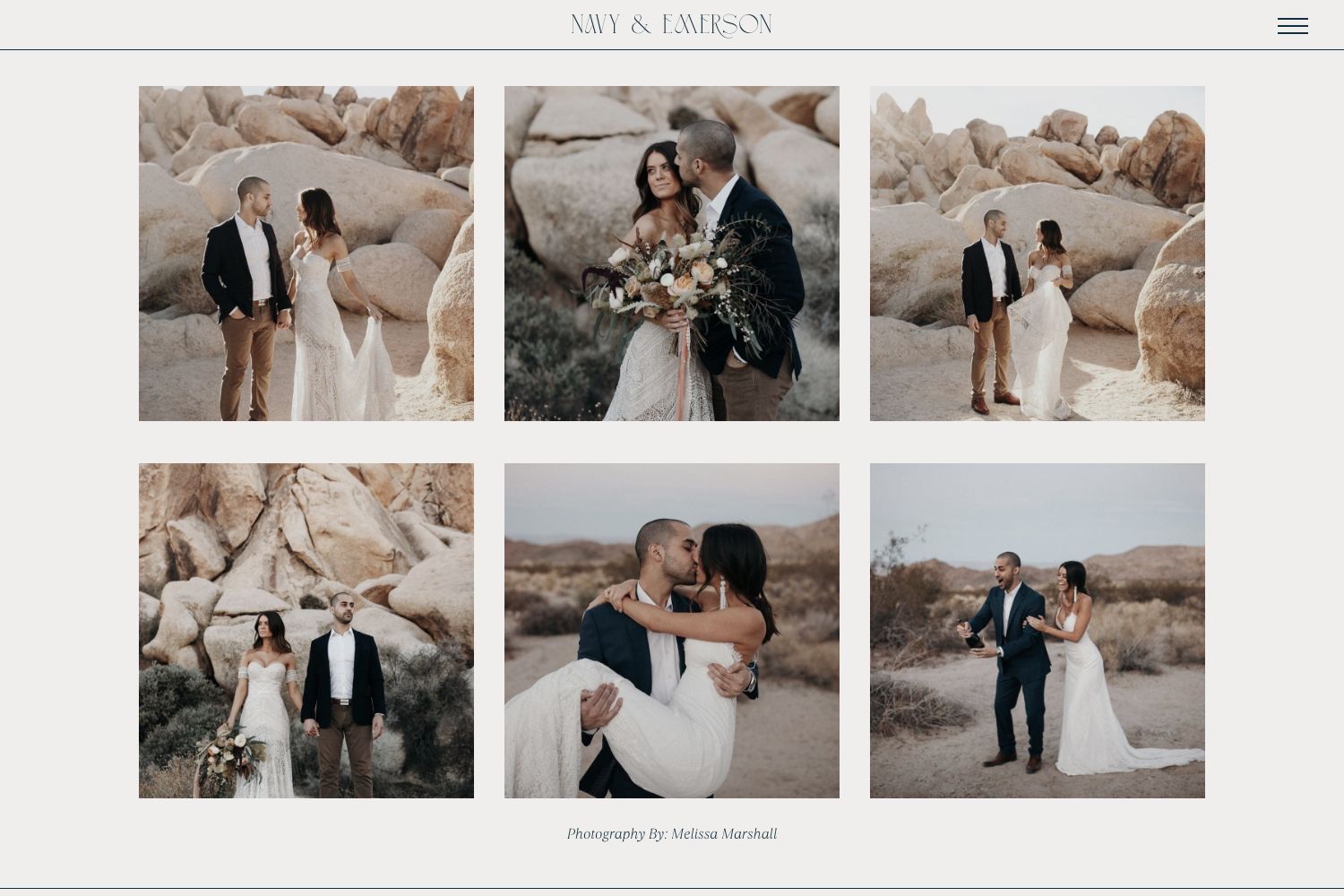 Navy Wedding Website