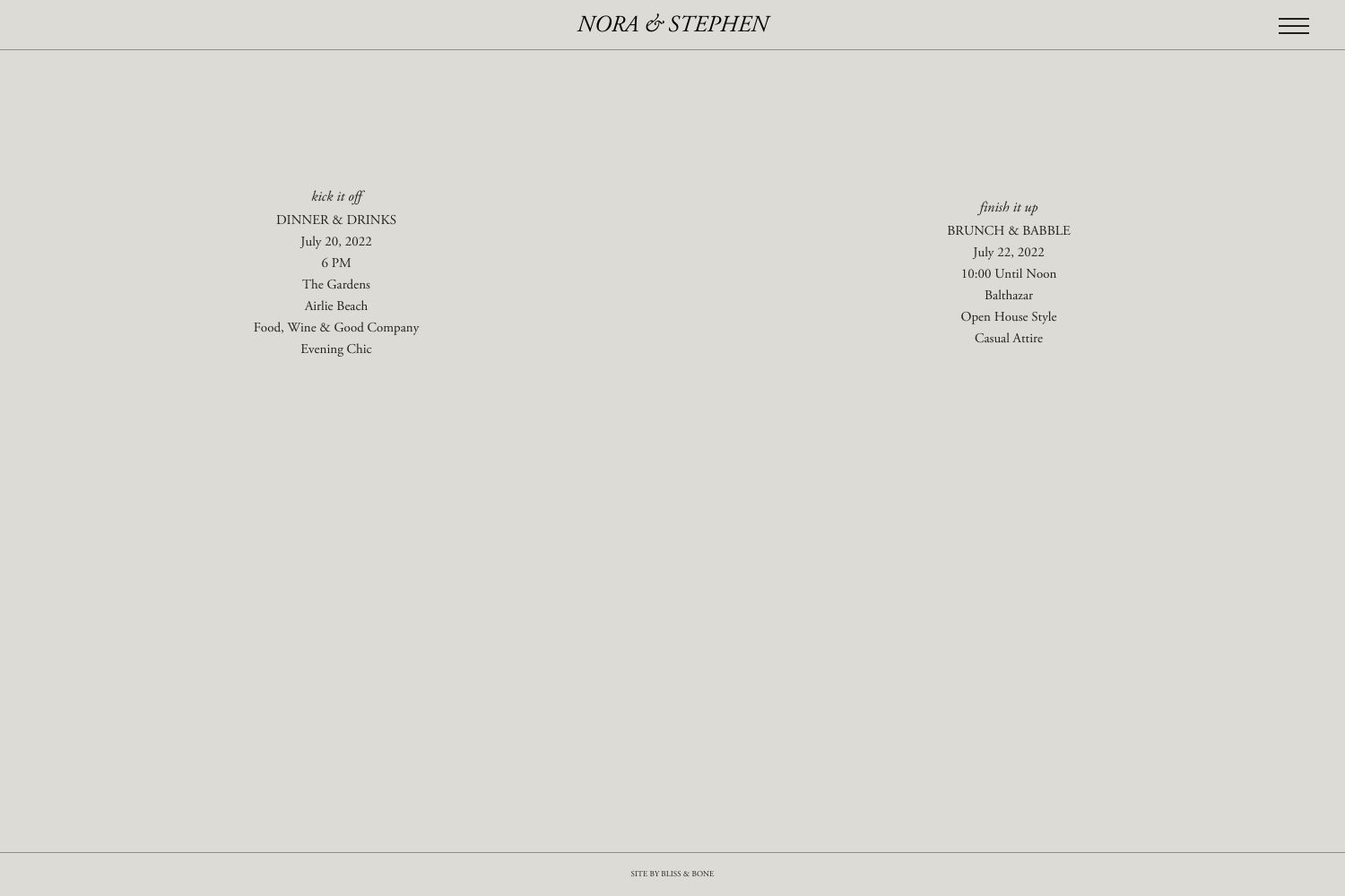 Nora Wedding Website