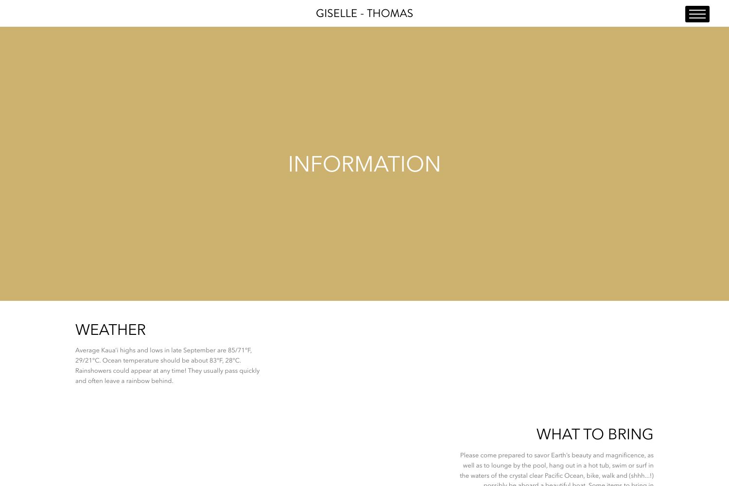 Plunge 01 Wedding Website