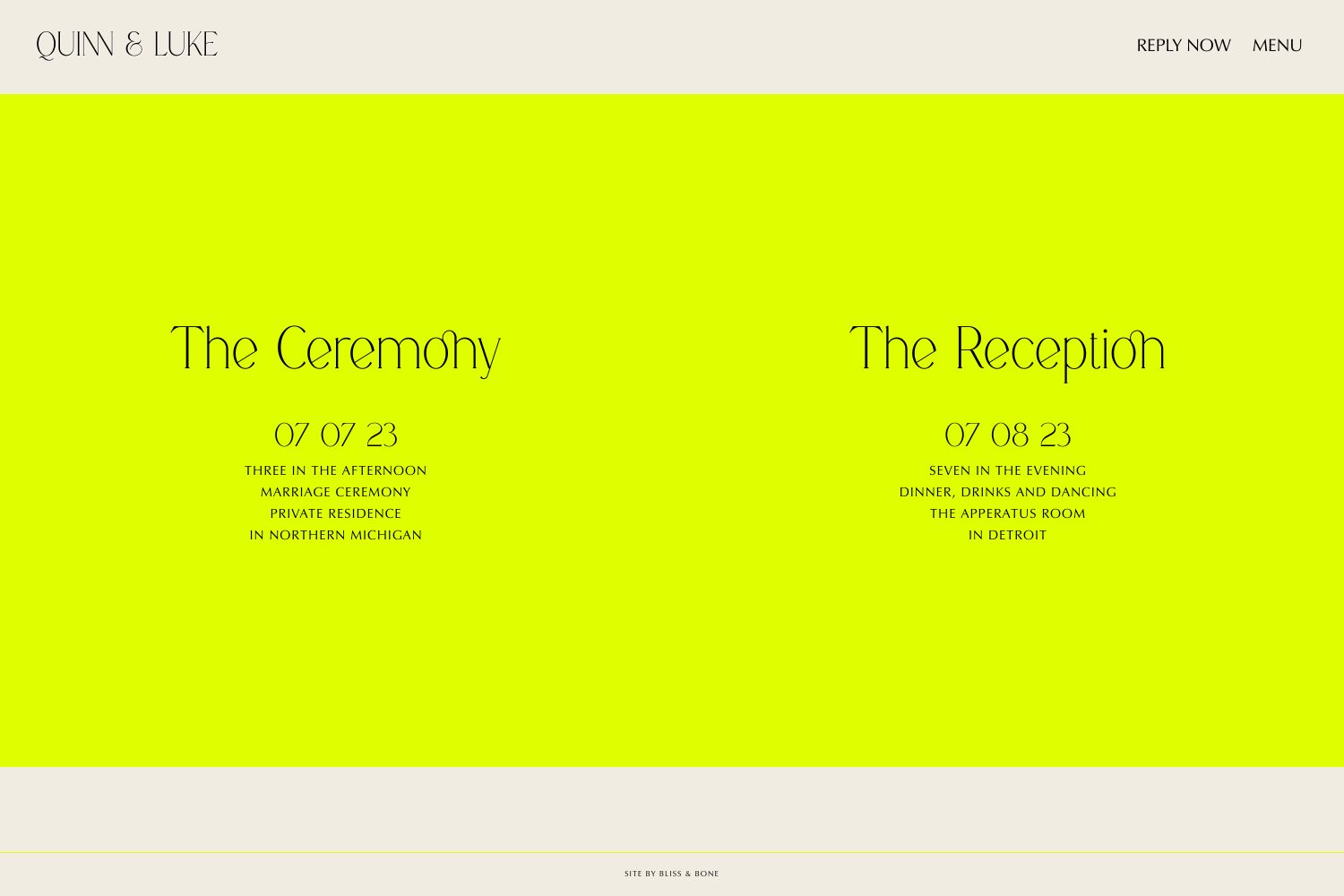 Quinn Wedding Website