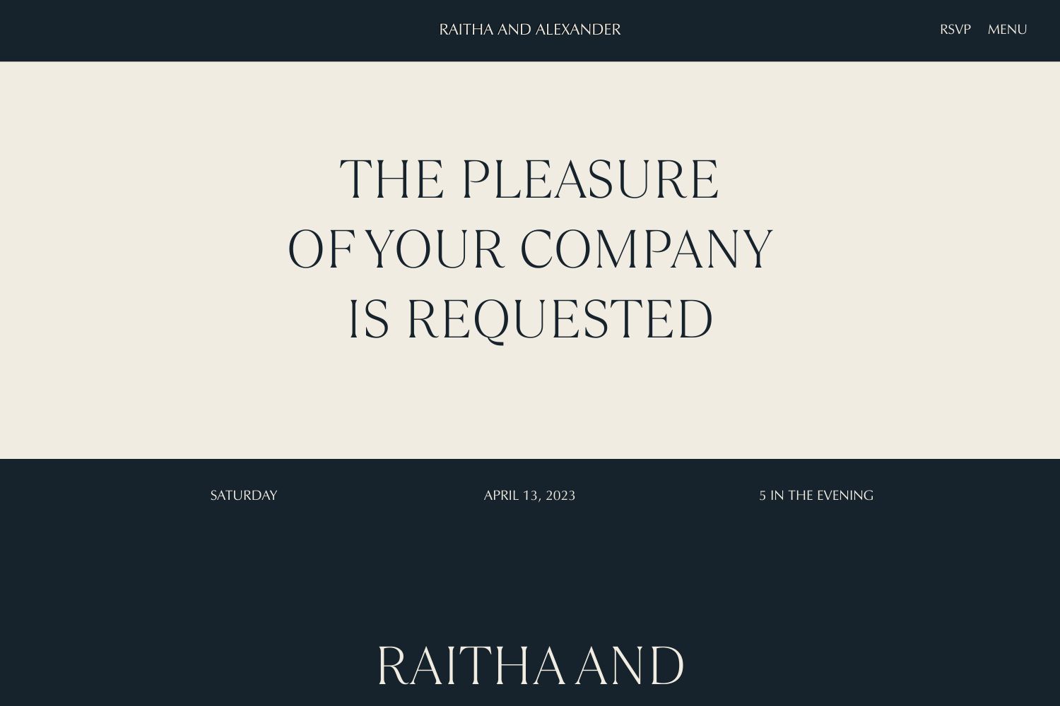 Raitha Wedding Website