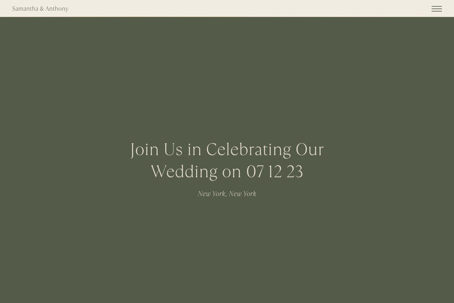 Samantha Wedding Website