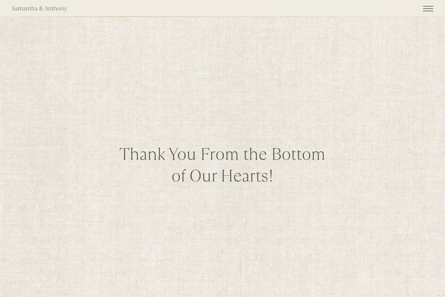 Samantha Wedding Website