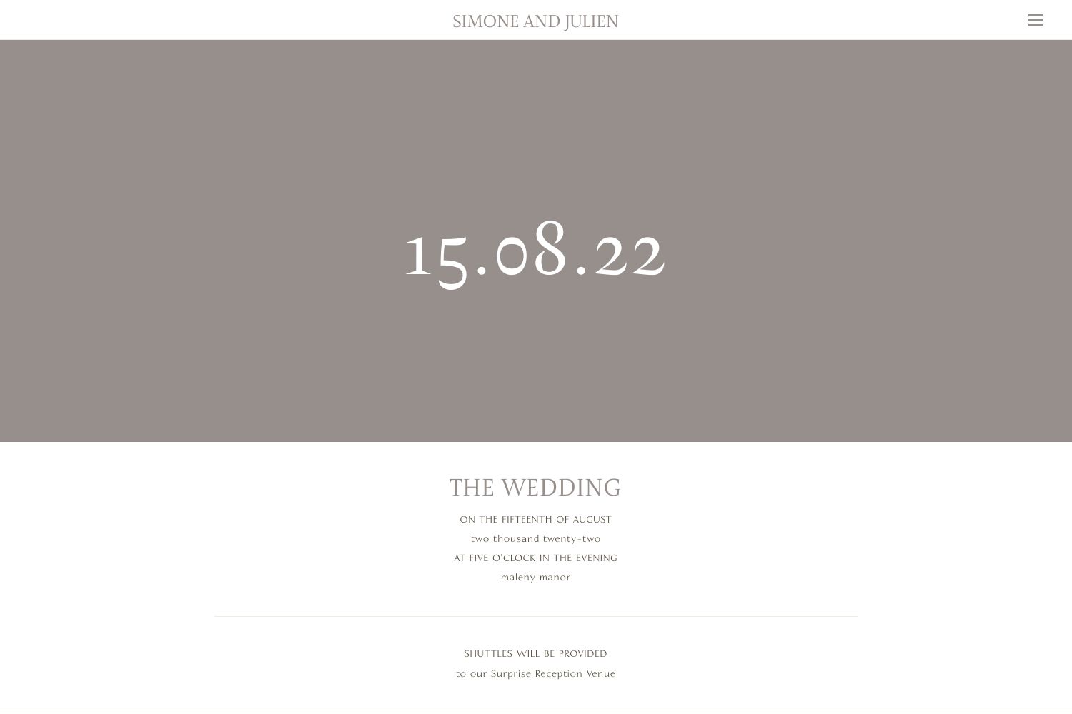 Simone Wedding Website