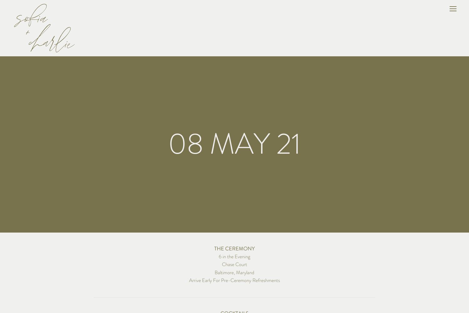 Sofia Wedding Website