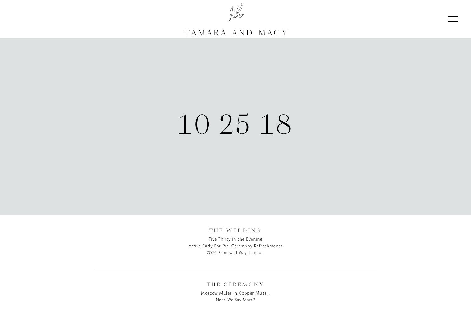 Tamara Wedding Website