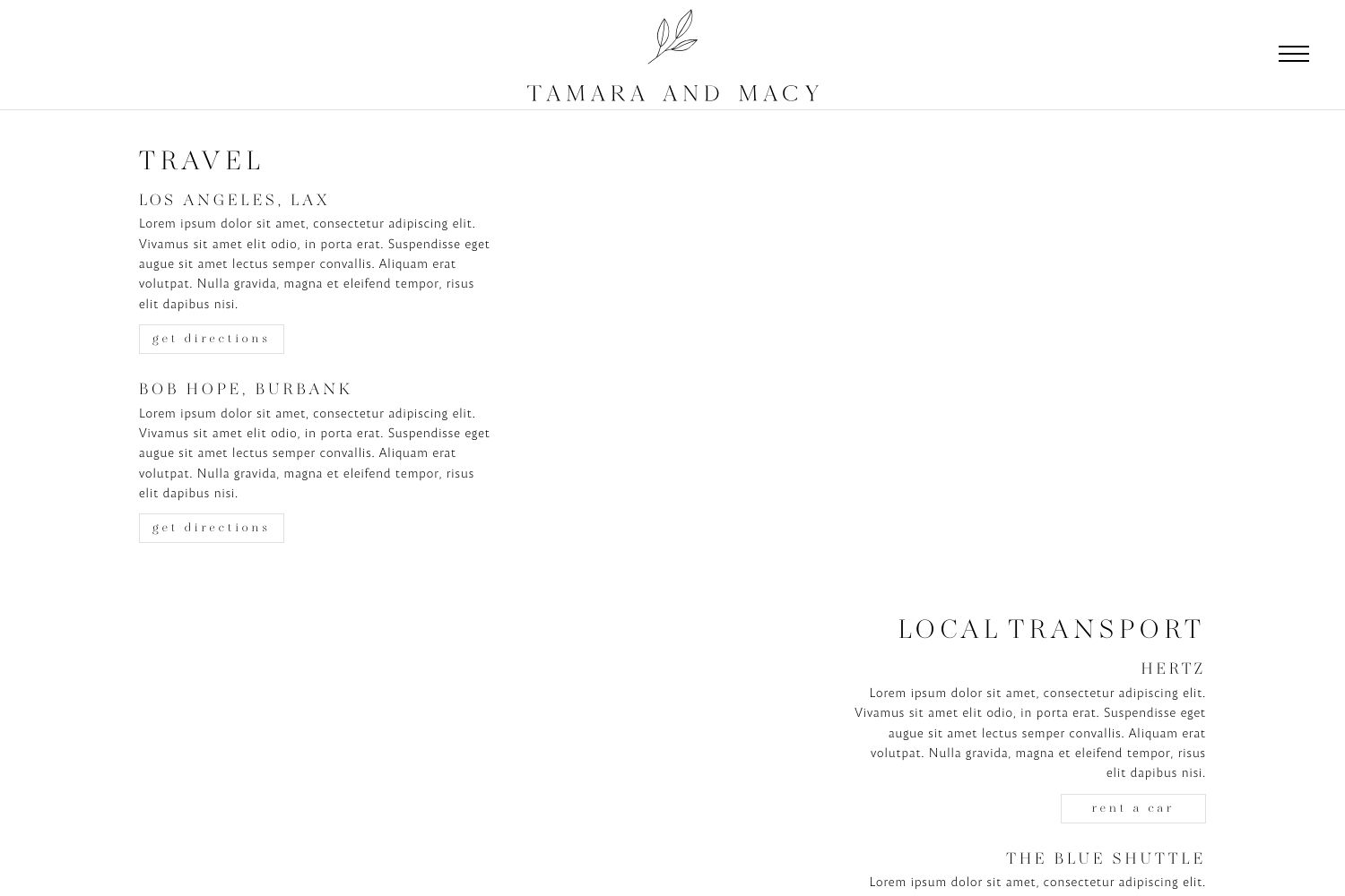 Tamara Wedding Website