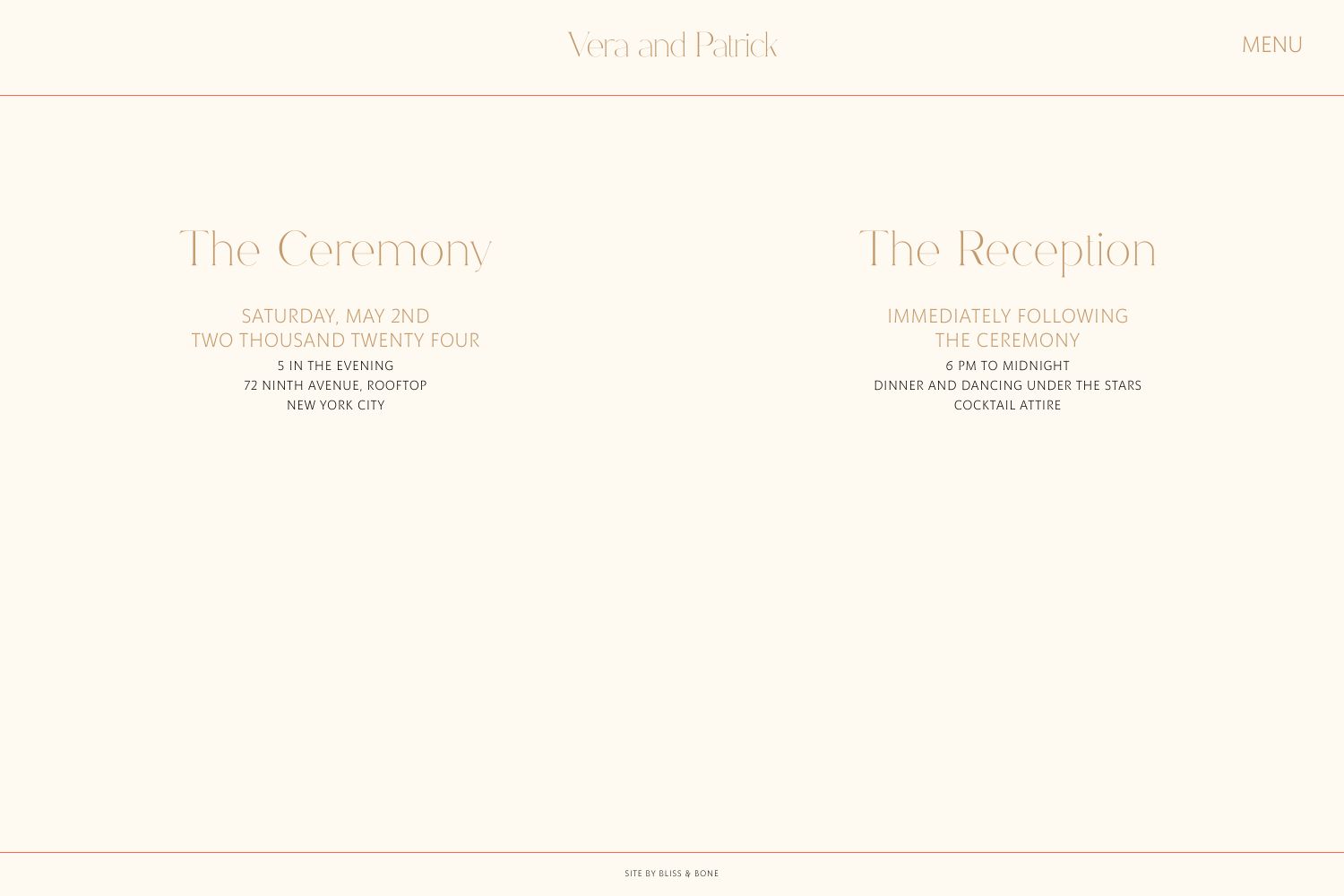 Vera Wedding Website